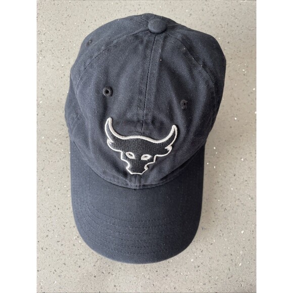 Under Armour Project Rock Black Adjustable Hat Cap UA Free Fit - Picture 2 of 6